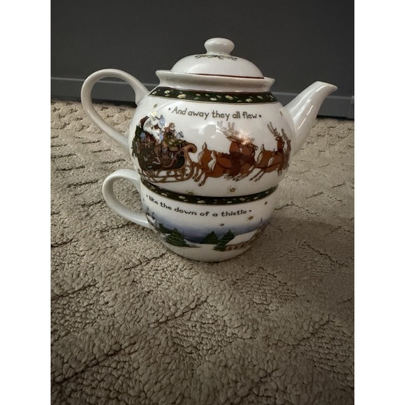 Portmeirion Studio Other - Portmeirion A Christmas Story Susan Winget Tea for One Set Teapot Cup